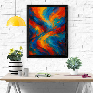 Lebhafte, moderne, Abstrakte Swirl-Malerei Poster