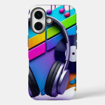 Lebhafte Music Vibes Phone Case - Kopfhörer & Viny