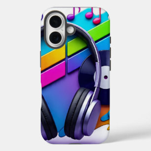 Lebhafte Music Vibes Phone Case - Kopfhörer & Viny