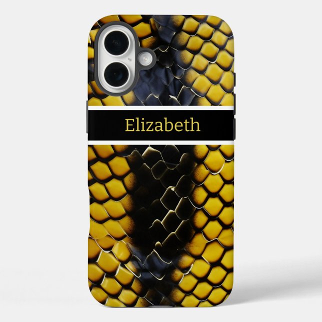 Lebhafte Muster einer giftigen Schlange iPhone 16 Plus Hülle (Rückseite)