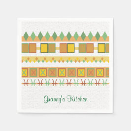 Lebhafte Muster Grannys Kitchen Green Symbols Serviette