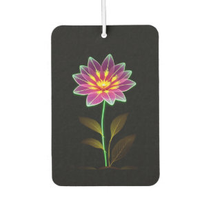 Lebhafte Neon-Blume mit grünen Blätter Autolufterfrischer