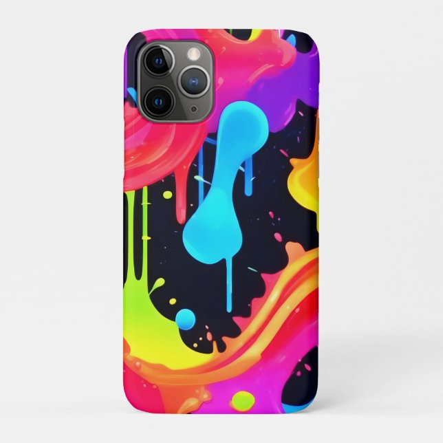 Lebhafte Neon Color Splash Art Case-Mate iPhone Hülle (Rückseite)