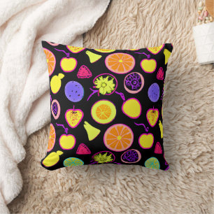 Lebhafte Neon Fruits Artistry Kissen
