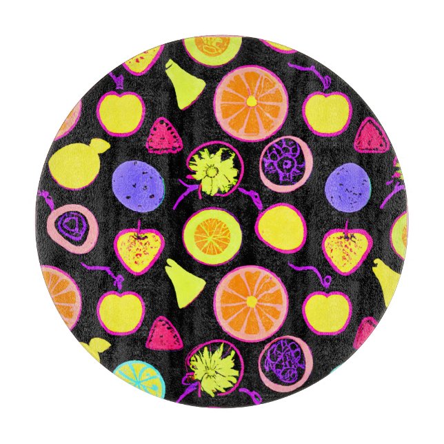 Lebhafte Neon Fruits Artistry Schneidebrett (Vorderseite)