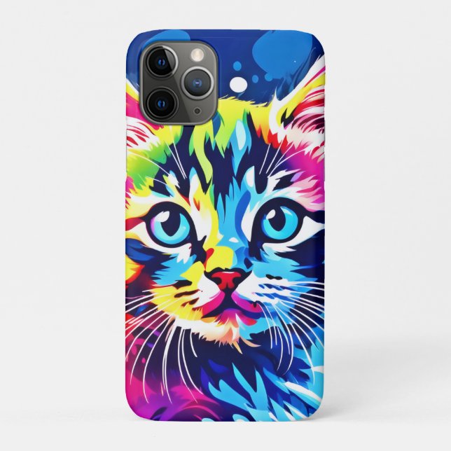 Lebhafte Neon Kitty Art Case-Mate iPhone Hülle (Rückseite)