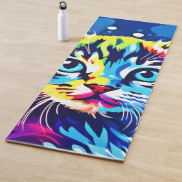 Lebhafte Neon Kitty Art Yogamatte