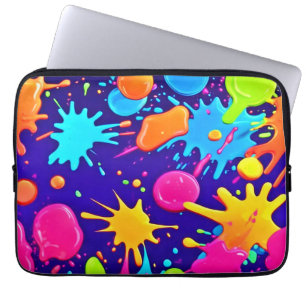 Lebhafte Neon Paint Spritzer Art Laptopschutzhülle