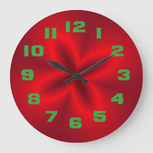 Lebhafte Neon Red Blume Große Wanduhr