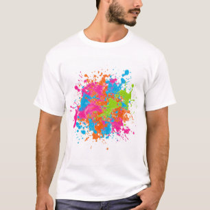 Lebhafte Neon Splash Abstrakte Kunst T-Shirt