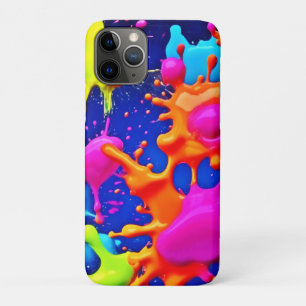 Lebhafte Neon-Splashes auf dunkler Leinwand Case-Mate iPhone Hülle
