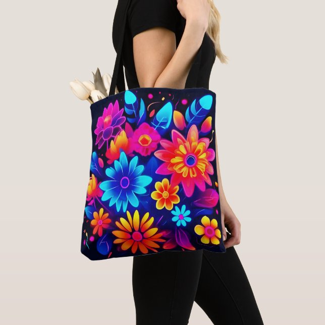 Lebhafte neonfarbene Kunst Tasche (Von Nahem)
