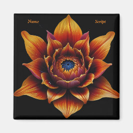 Lebhafte Orange Blume Head Pflanze Botanische Kuns Magnet