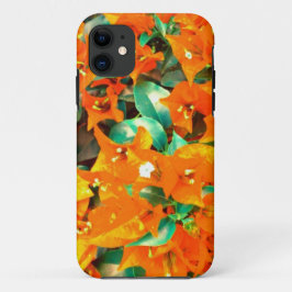Lebhafte Orange Bougainvillea Blume iPhone 11 Hülle