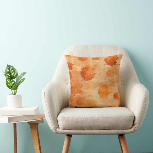 Lebhafte Orange Brown-Blätter Kissen (Stuhl )