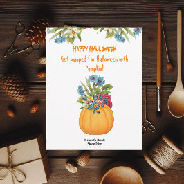 Lebhafte Orange Halloween Pumpkin Wasserfarbenflor