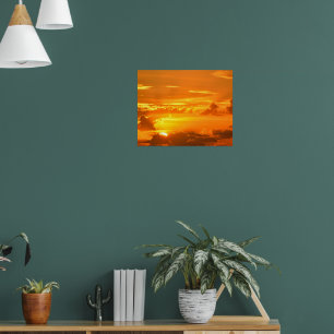 Lebhafte orangefarbene Farben Sonnenaufgang Poster
