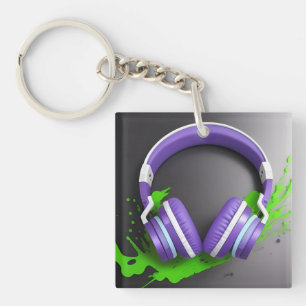 Lebhafte Over-Ear-Kopfhörer Schlüsselanhänger