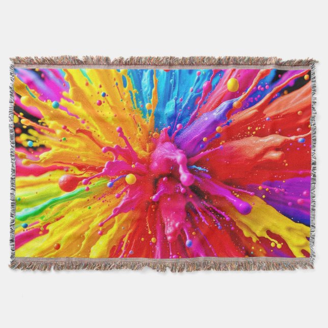 Lebhafte Paint Burst Energy Decke (Vorderseite)