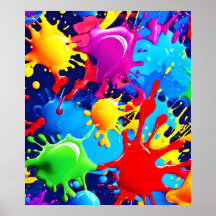 Lebhafte Paint-Spritzer: Eine fette Farbenanweisun