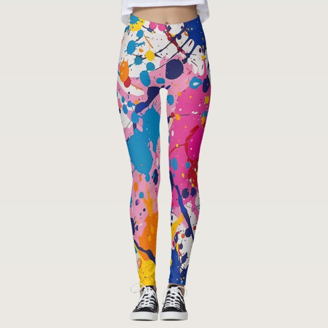 Lebhafte Paint Spritzer Leggings (Vorderseite)