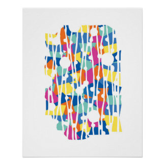 Lebhafte Panels: Ballons Geometrien hochheben Poster