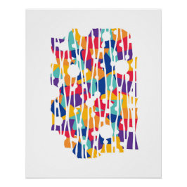 Lebhafte Panels: Team Spirit Geometrics Poster