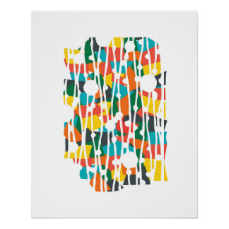 Lebhafte Panels: tropische Geometrien Poster
