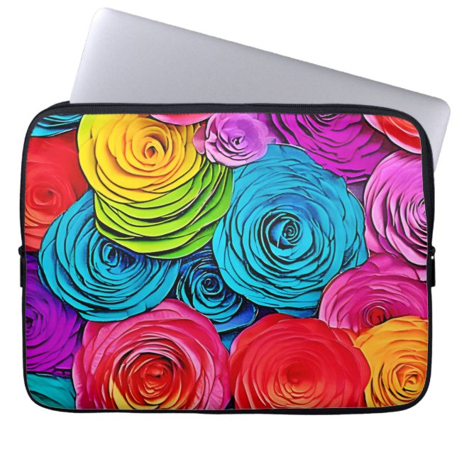 Lebhafte Paper-Rose Laptopschutzhülle (Vorderseite)