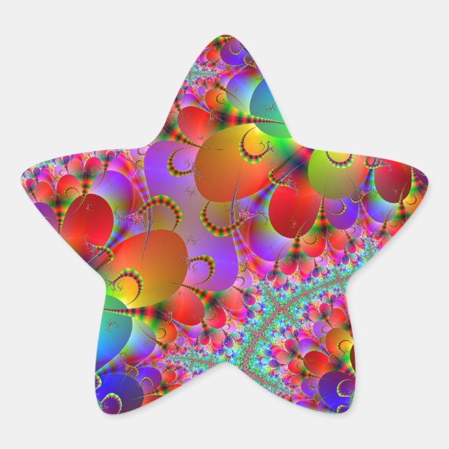 Lebhafte Peacocks-Schwanz Stern-Aufkleber (Vorderseite)