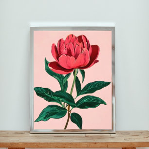 Lebhafte Peony Floral Art Fotodruck