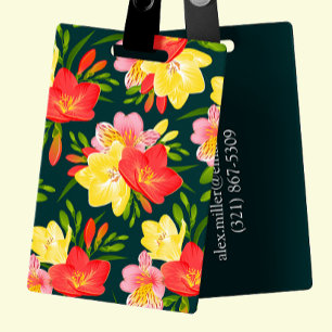 Lebhafte, personalisierbare tropische Flora Gepäckanhänger