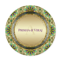 Lebhafte Pfauenfarben - Indische Einladung zur Hoc