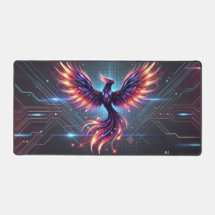 Lebhafte Phoenix-Schreibtischmatte Farbenfrohe S Schreibtischunterlage