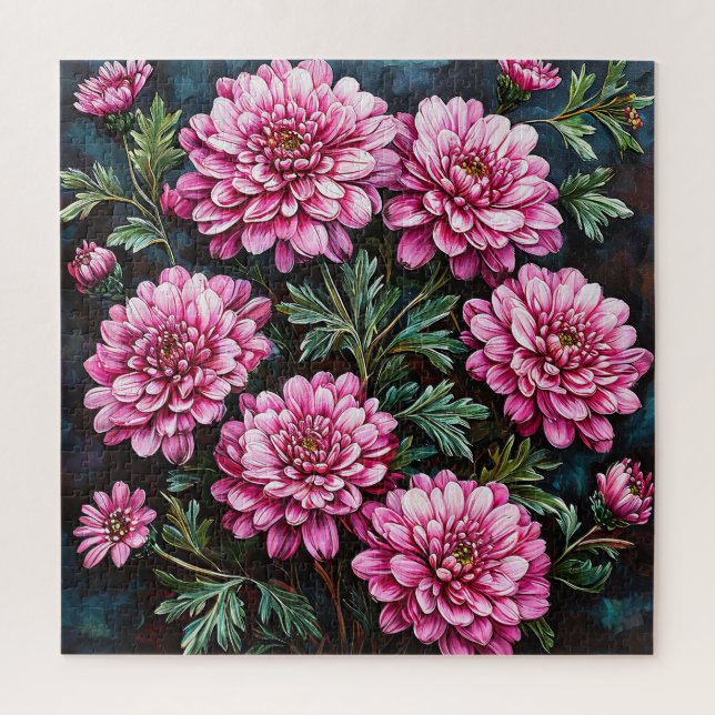 Lebhafte Pink Chrysanthemums (Vertikal)