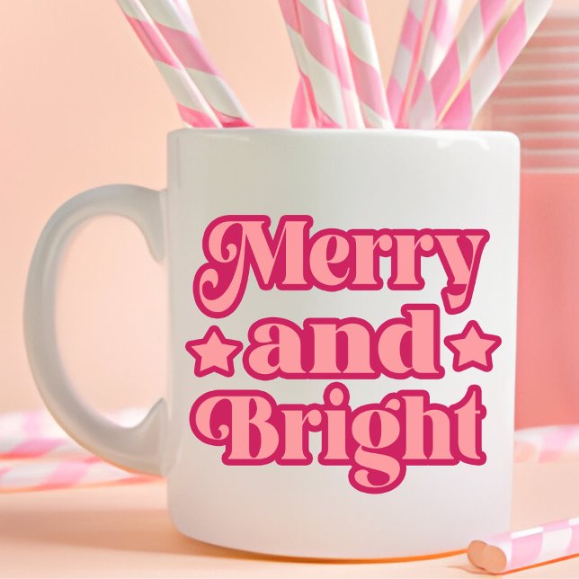 Lebhafte Pink Merry und helle Weihnachten Jumbo-Tasse (Von Creator hochgeladen)