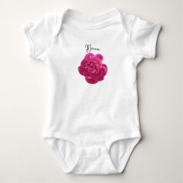 Lebhafte Pink Peony Blume Personalisiert Baby Strampler