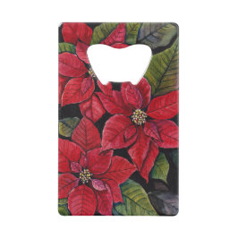 Lebhafte Poinsettia in Wasserfarbe Geldbeutel Flaschenöffner