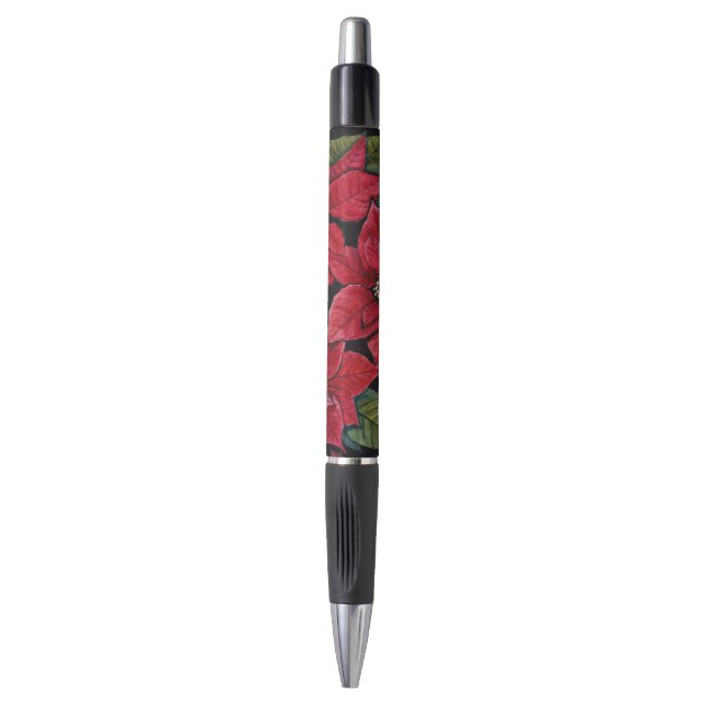 Lebhafte Poinsettia in Wasserfarbe Kugelschreiber (Vorderseite Vertikal)
