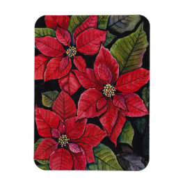 Lebhafte Poinsettia in Wasserfarbe Magnet