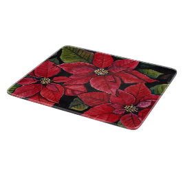 Lebhafte Poinsettia in Wasserfarbe Schneidebrett