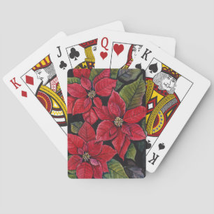 Lebhafte Poinsettia in Wasserfarbe Spielkarten