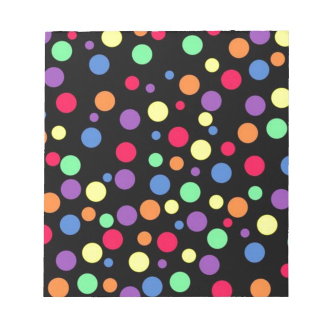 Lebhafte Polka-Punkte Notizblock (Vorderseite)