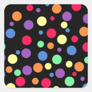 Lebhafte Polka-Punkte Quadratischer Aufkleber