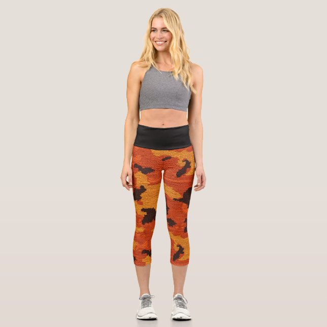 Lebhafte Print Capri Yoga Pants Leggings (Vorderseite)