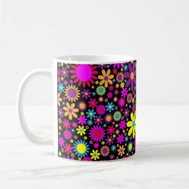 Lebhafte psychedelische Blume in Bloom-67566 Kaffeetasse (Links)