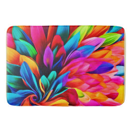 Lebhafte Rainbow-Blume Abstrakt Badematte