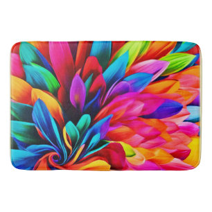 Lebhafte Rainbow-Blume Abstrakt Badematte