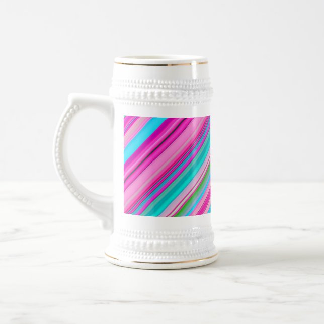 Lebhafte Rainbow-Farben Streifen Muster-21056 Bierglas (Links)