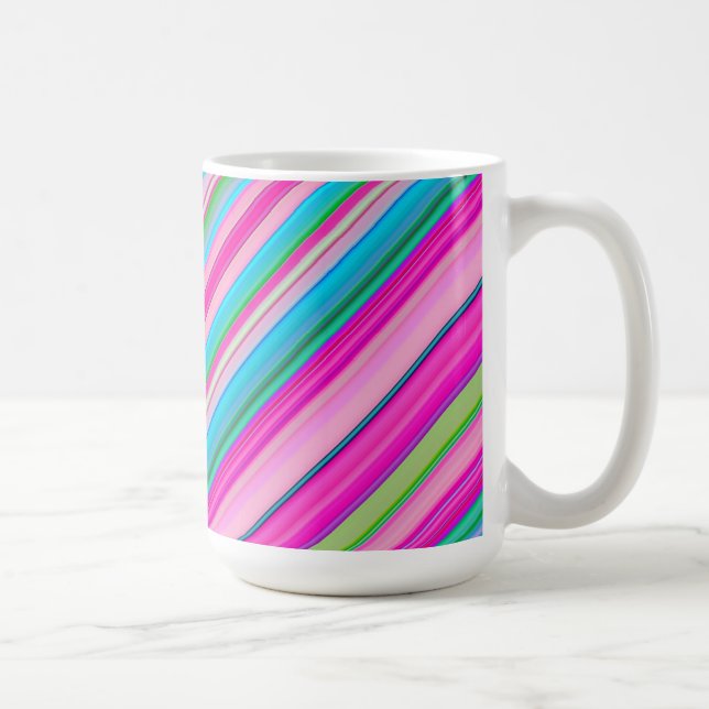 Lebhafte Rainbow-Farben Streifen Muster-21056 Kaffeetasse (Rechts)
